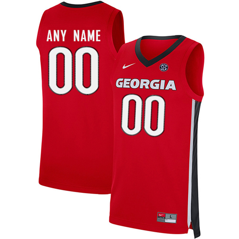 Men's Custom Georgia Bulldogs College Basketball Game Jersey Nike Red S-3XL