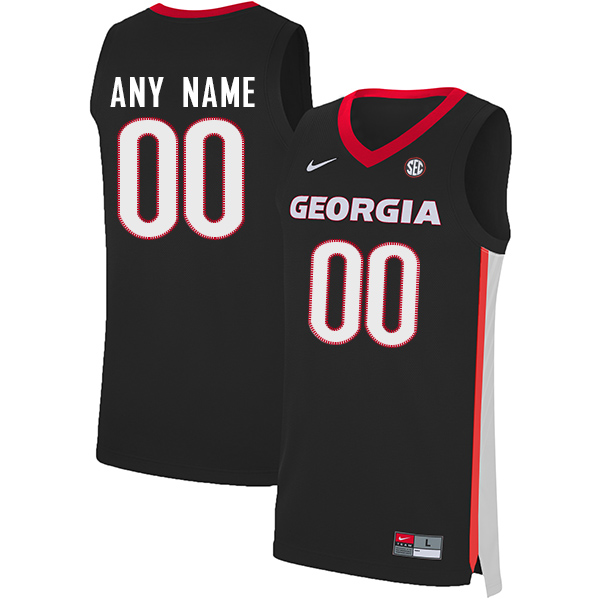 Men's Custom Georgia Bulldogs College Basketball Game Jersey Nike Black S-3XL