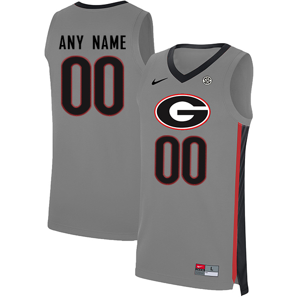 Men's Custom Georgia Bulldogs College Basketball Game Jersey Nike Gray S-3XL