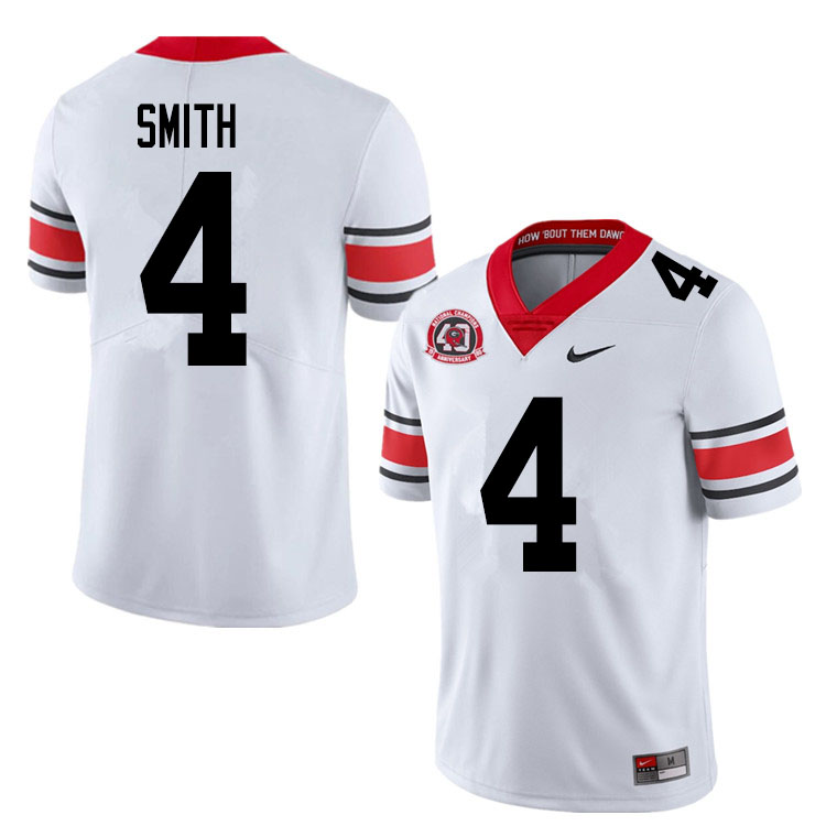Mens #4 Nolan Smith Jr. Georgia Bulldogs Stitched Nike White Alternate 40th anniversary College Football Game Jersey S-3XL
