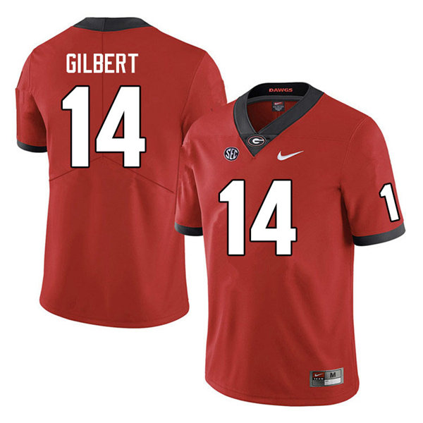 Mens #14 Arik Gilbert Georgia Bulldogs Stitched Nike Team Color Red College Football Game Jersey S-3XL