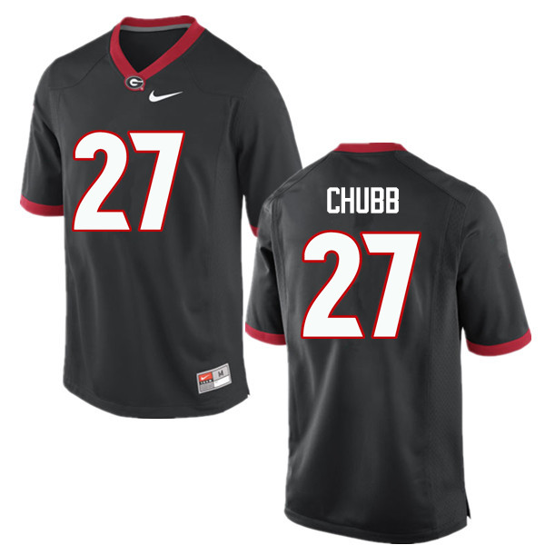 Mens #27 Nick Chubb Georgia Bulldogs Stitched Nike Black College Football Game Jersey S-3XL