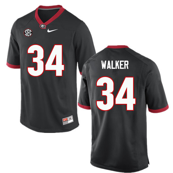 Mens #34 Herschel Walker Georgia Bulldogs Stitched Nike Black College Football Game Jersey S-3XL