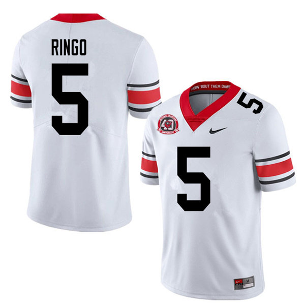 Mens #5 Kelee Ringo Georgia Bulldogs Stitched Nike White Alternate 40th anniversary College Football Game Jersey S-3XL