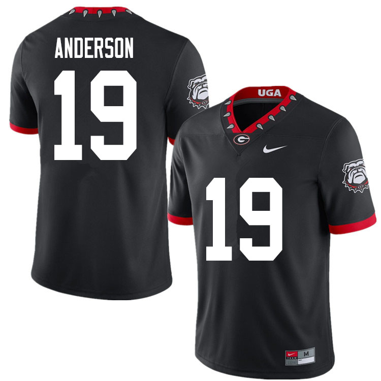 Mens #19 Adam Anderson Georgia Bulldogs Stitched Nike Black Alternate Mascot 100th Anniversary College Football Game Jersey S-3XL