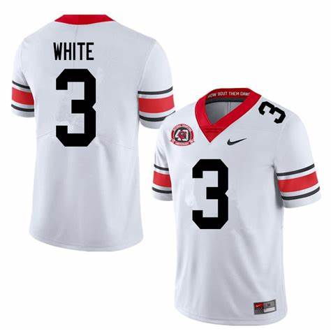 Mens #3 Zamir White Georgia Bulldogs Nike White Alternate 40th anniversary College Football Game Jersey S-3XL