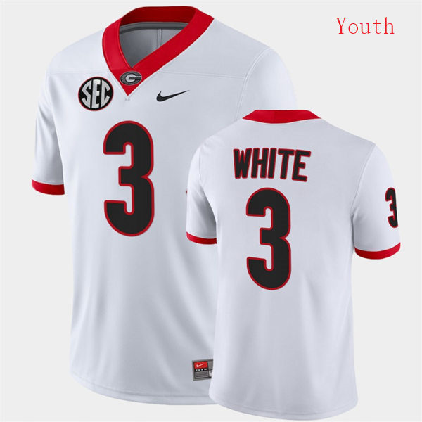 Youth #3 Zamir White Georgia Bulldogs Nike White College Football Jersey S-XXL