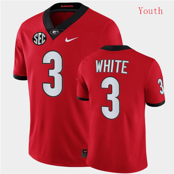 Youth #3 Zamir White Georgia Bulldogs Nike Team Color Red College Football Jersey S-XXL