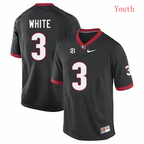 Youth #3 Zamir White Georgia Bulldogs Nike Black College Football Jersey S-XXL