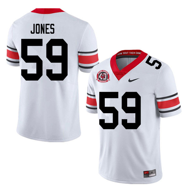 Mens #59 Broderick Jones Georgia Bulldogs Stitched Nike White Alternate 40th anniversary College Football Game Jersey S-3XL