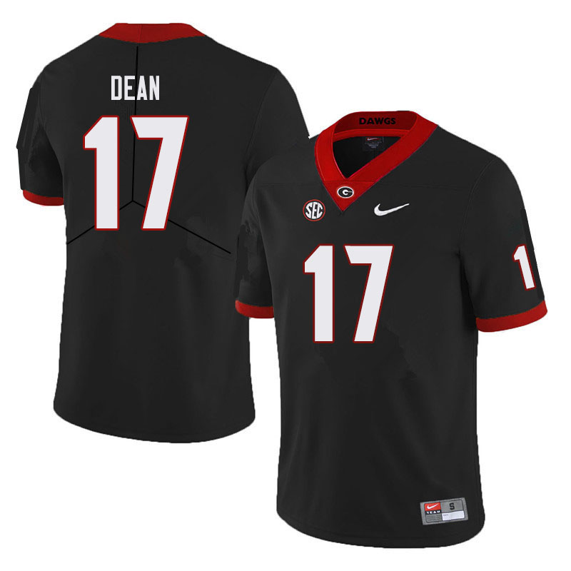 Mens #17 Nakobe Dean Georgia Bulldogs Stitched Nike Black College Football Game Jersey S-3XL