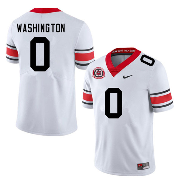 Mens #0 Darnell Washington Georgia Bulldogs Stitched Nike White Alternate 40th anniversary College Football Game Jersey S-3XL