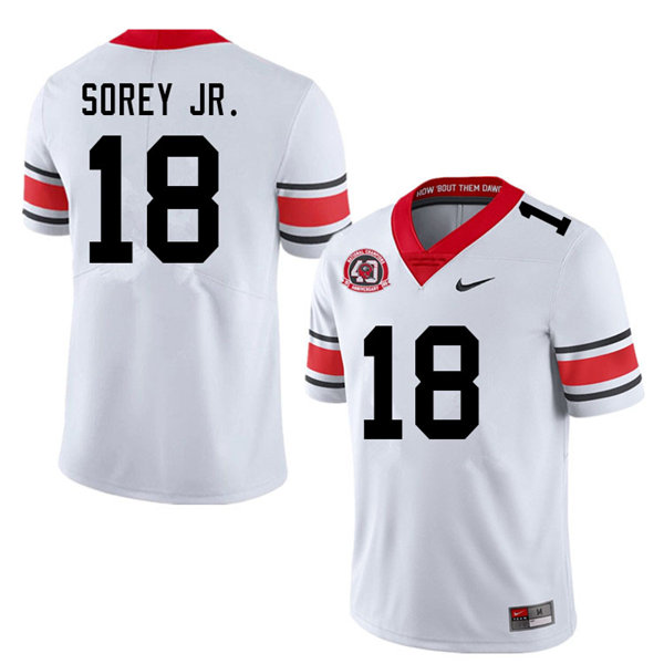 Mens #18 Xavian Sorey Jr. Georgia Bulldogs Stitched Nike White Alternate 40th anniversary College Football Game Jersey S-3XL
