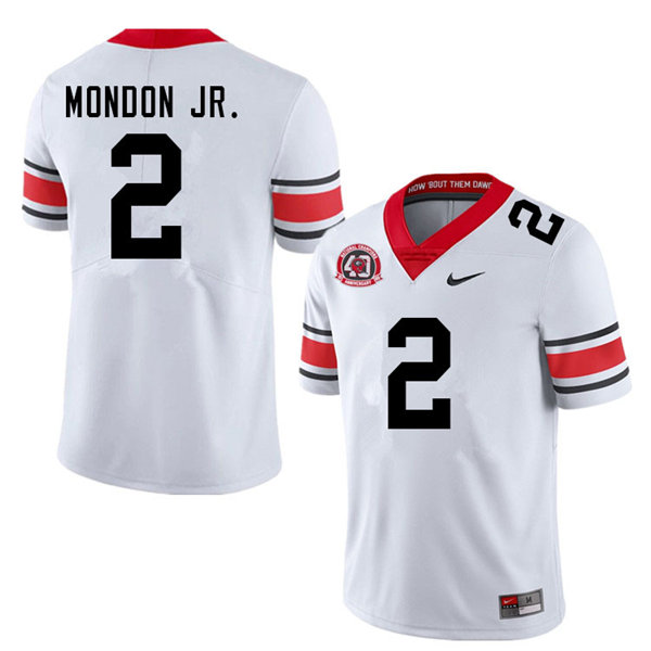 Mens #2 Smael Mondon Jr. Georgia Bulldogs Stitched Nike White Alternate 40th anniversary College Football Game Jersey S-3XL