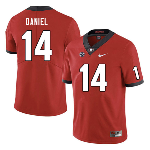 Mens #14 David Daniel  Georgia Bulldogs Stitched Nike Team Color Red College Football Game Jersey S-3XL
