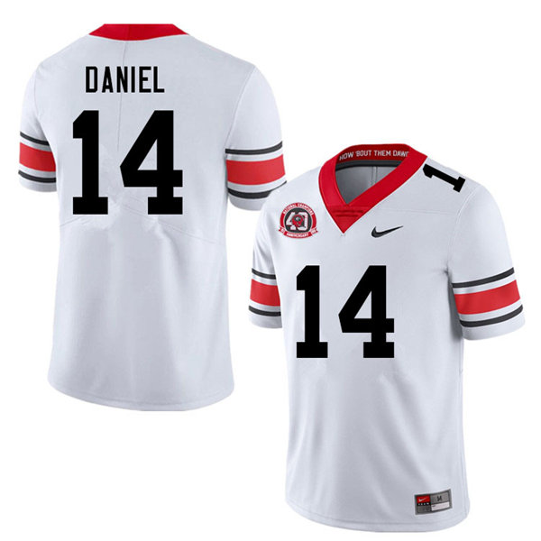 Mens #14 David Daniel Georgia Bulldogs Stitched Nike White Alternate 40th anniversary College Football Game Jersey S-3XL
