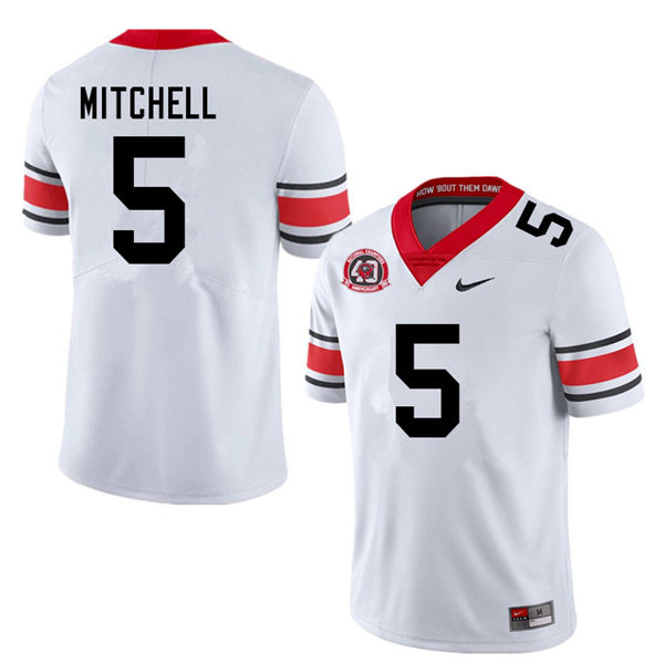 Mens #5 Adonai Mitchell Georgia Bulldogs Stitched Nike White Alternate 40th anniversary College Football Game Jersey S-3XL