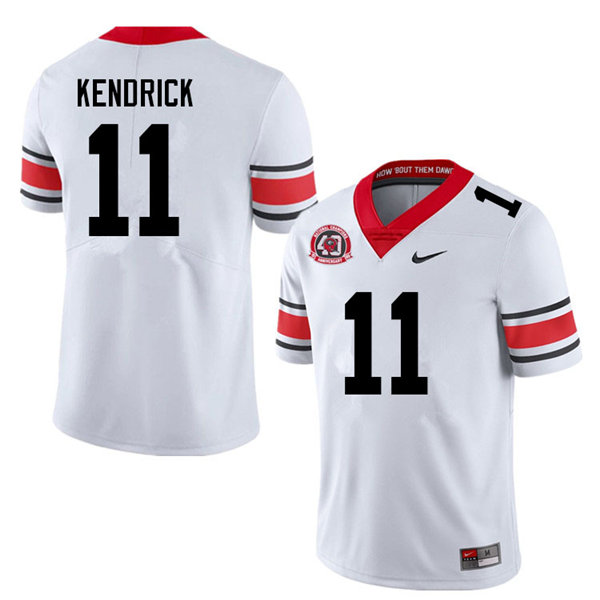 Mens #11 Derion Kendrick Georgia Bulldogs Stitched Nike White Alternate 40th anniversary College Football Game Jersey S-3XL