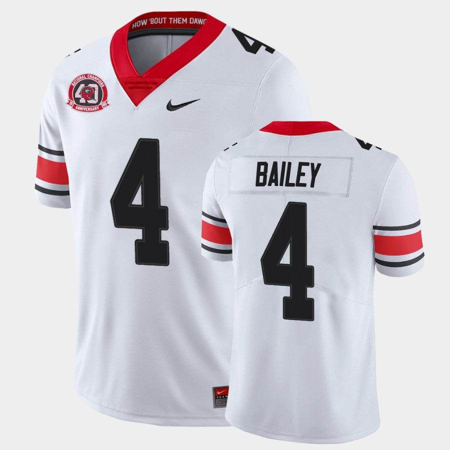 Mens #4 champ bailey Georgia Bulldogs Stitched Nike White Alternate 40th anniversary College Football Game Jersey S-3XL