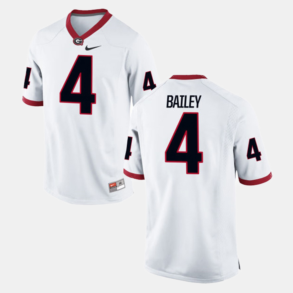 Mens #4 champ bailey Georgia Bulldogs Stitched Nike White College Football Game Jersey S-3XL
