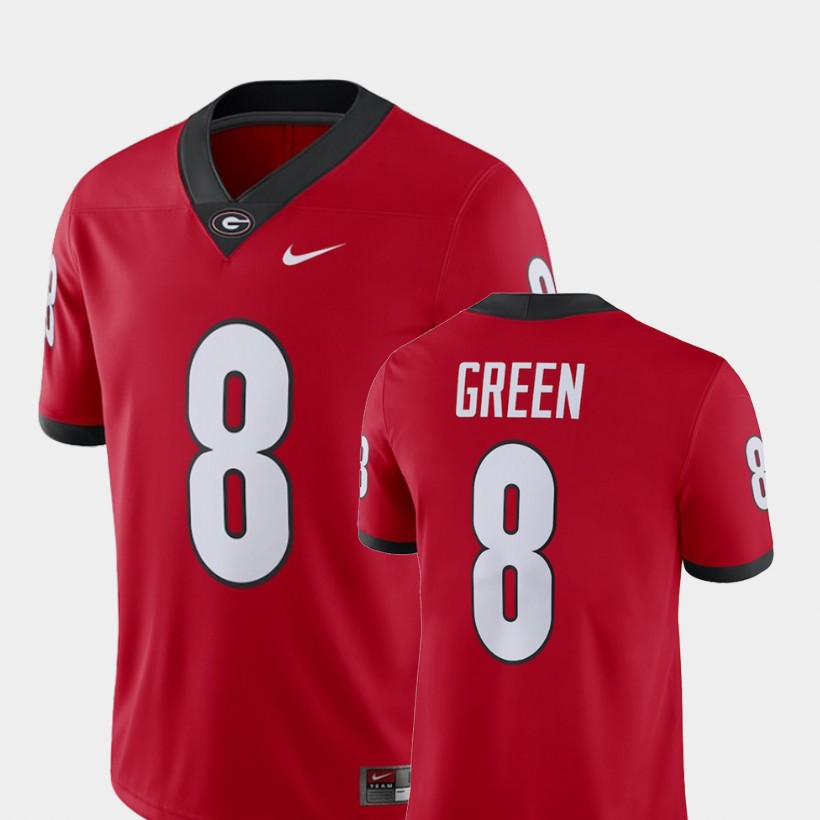 Mens #8 A.J. Green Georgia Bulldogs Stitched Nike Team Color Red College Football Game Jersey S-3XL