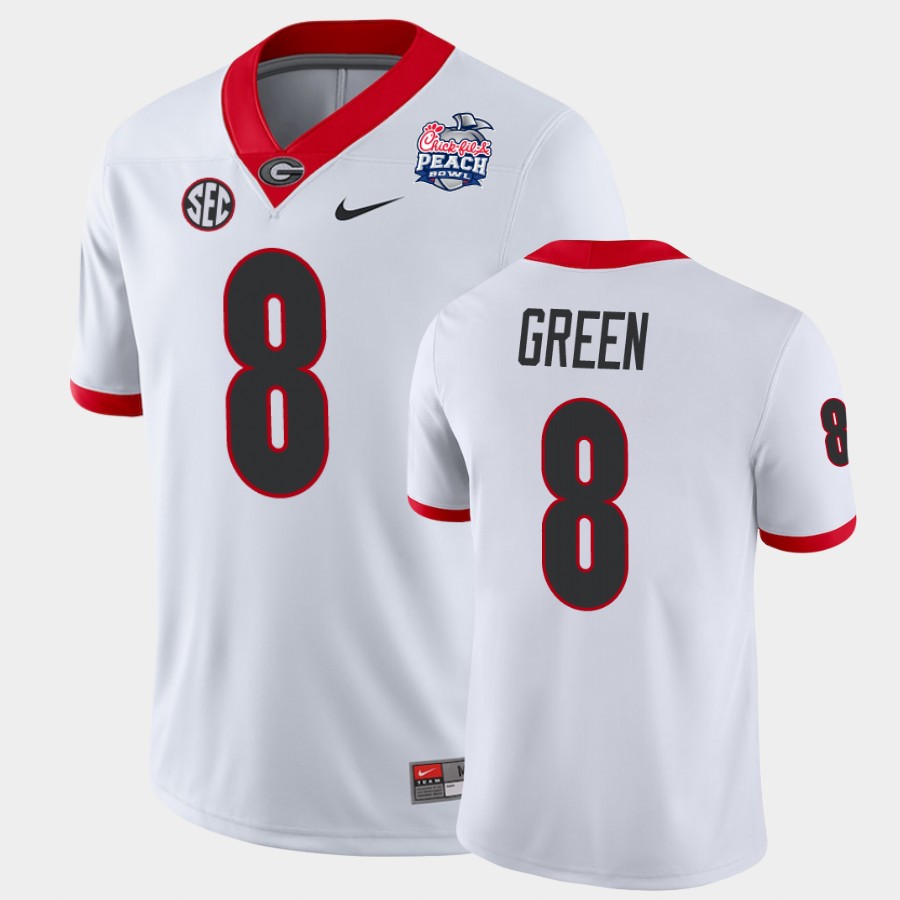 Mens #8 A.J. Green Georgia Bulldogs Stitched Nike White College Football Game Jersey S-3XL