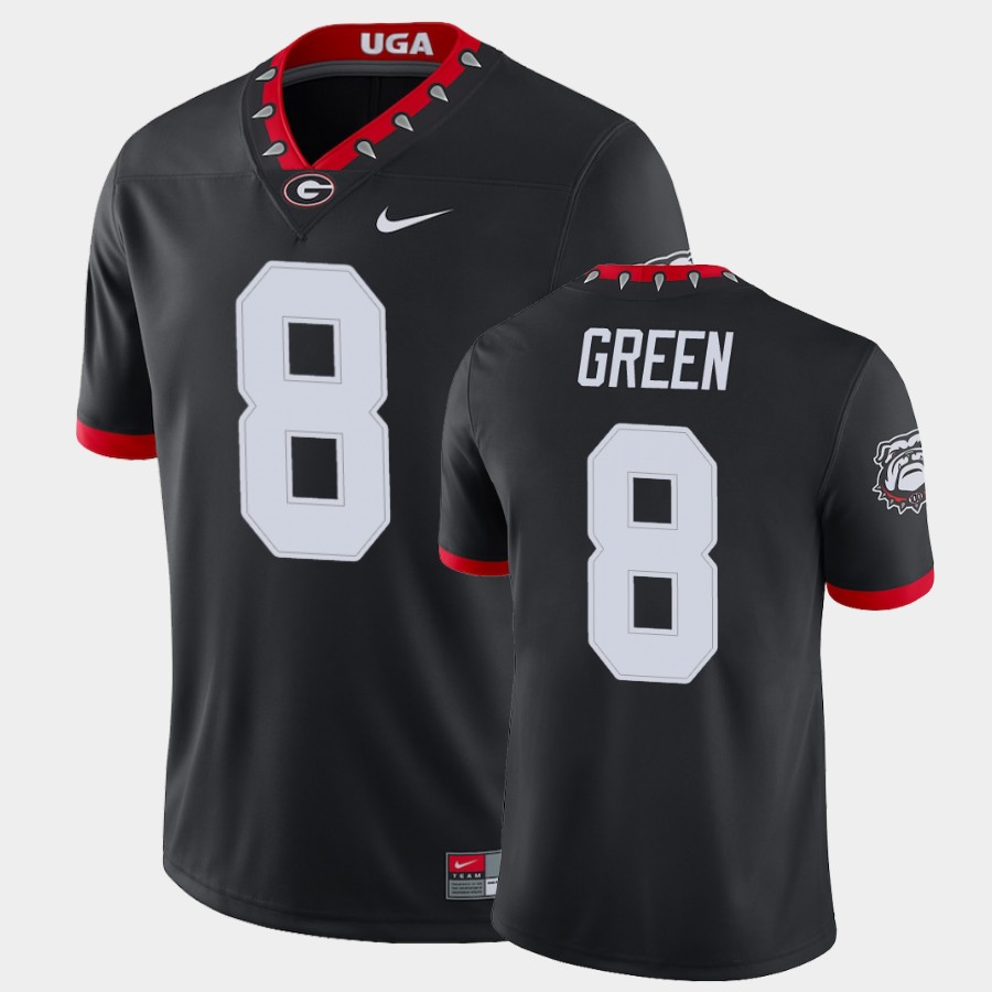 Mens #8 A.J. Green Georgia Bulldogs Stitched Nike Black Alternate Mascot 100th Anniversary College Football Game Jersey S-3XL