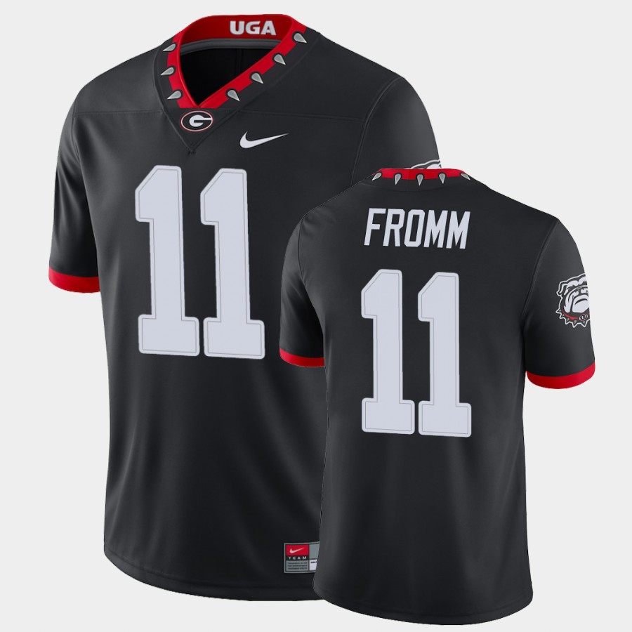 Mens #11 Jake Fromm Georgia Bulldogs Stitched Nike Black Alternate Mascot 100th Anniversary College Football Game Jersey S-3XL