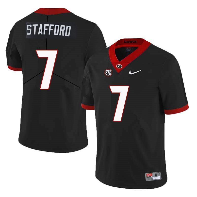 Mens #7 Matthew Stafford Georgia Bulldogs Stitched Nike Black College Football Game Jersey S-3XL 