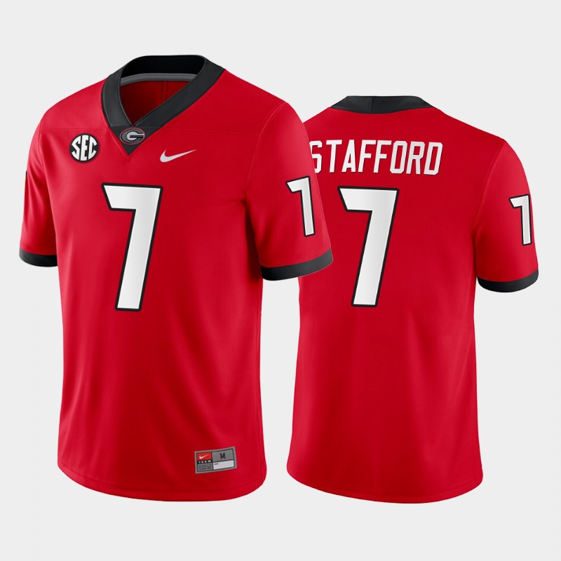 Mens #7 Matthew Stafford Georgia Bulldogs Stitched Nike Team Color Red College Football Game Jersey S-3XL