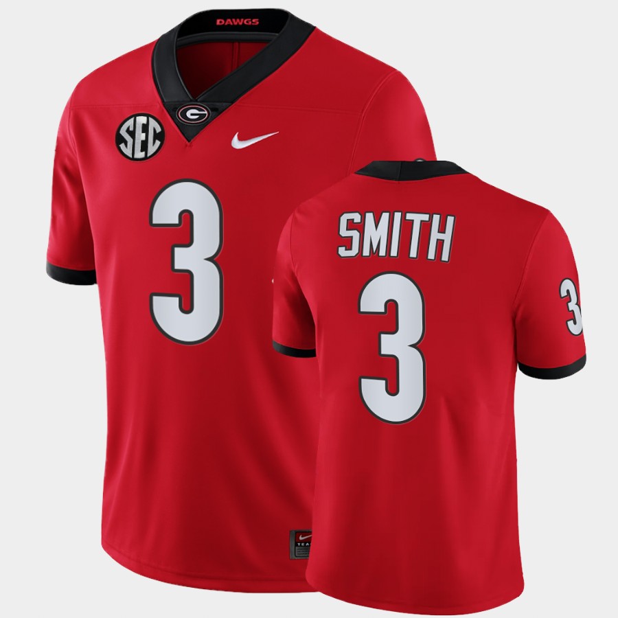 Mens #3 Roquan Smith Georgia Bulldogs Stitched Nike Team Color Red College Football Game Jersey S-3XL