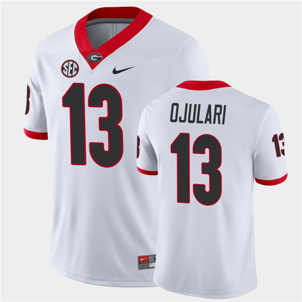 Mens #13 Azeez Ojulari Georgia Bulldogs Stitched Nike White College Football Game Jersey S-3XL