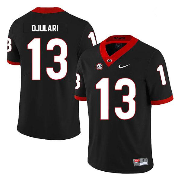 Mens #13 Azeez Ojulari Georgia Bulldogs Stitched Nike Black College Football Game Jersey S-3XL 