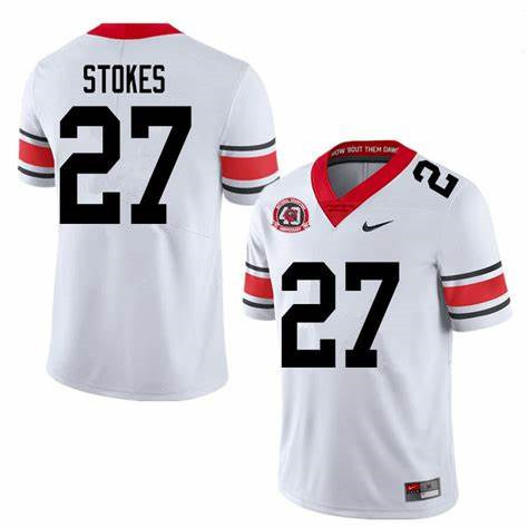 Mens #27 Eric Stokes Georgia Bulldogs Stitched Nike White Alternate 40th anniversary College Football Game Jersey S-3XL