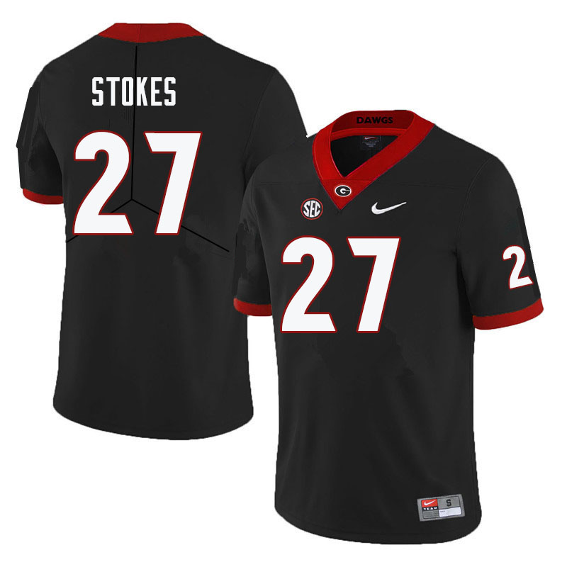 Mens #27 Eric Stokes Georgia Bulldogs Stitched Nike Black College Football Game Jersey S-3XL 