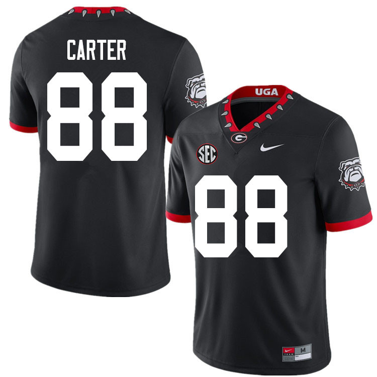Mens #88 Jalen Carter Georgia Bulldogs Stitched Nike Black Alternate Mascot 100th Anniversary College Football Game Jersey S-3XL