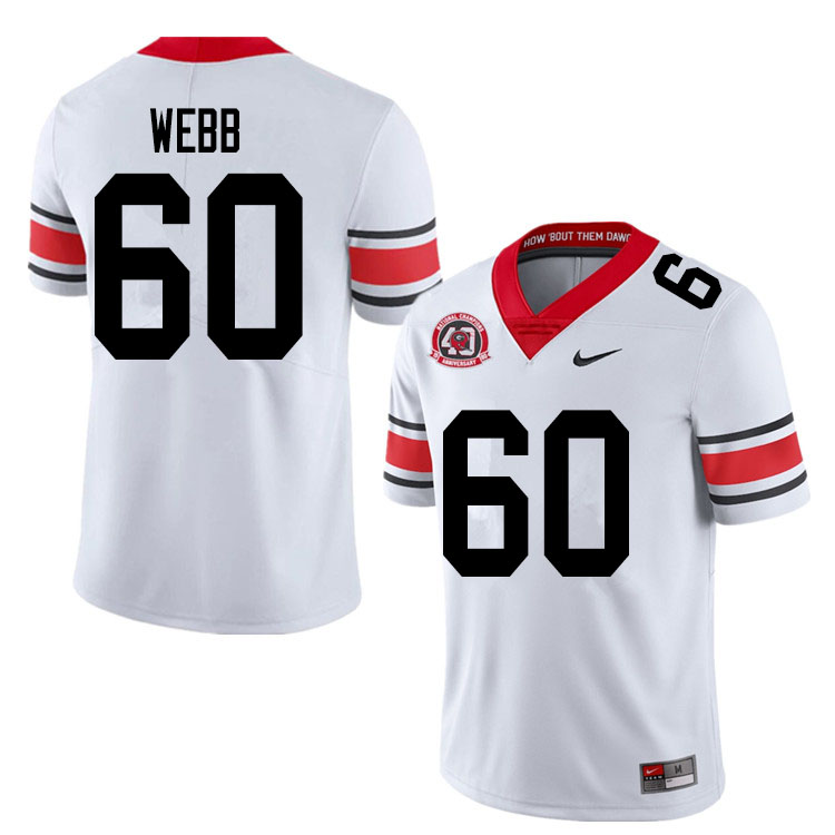 Mens #60 Clay Webb Georgia Bulldogs Stitched Nike White Alternate 40th anniversary College Football Game Jersey S-3XL