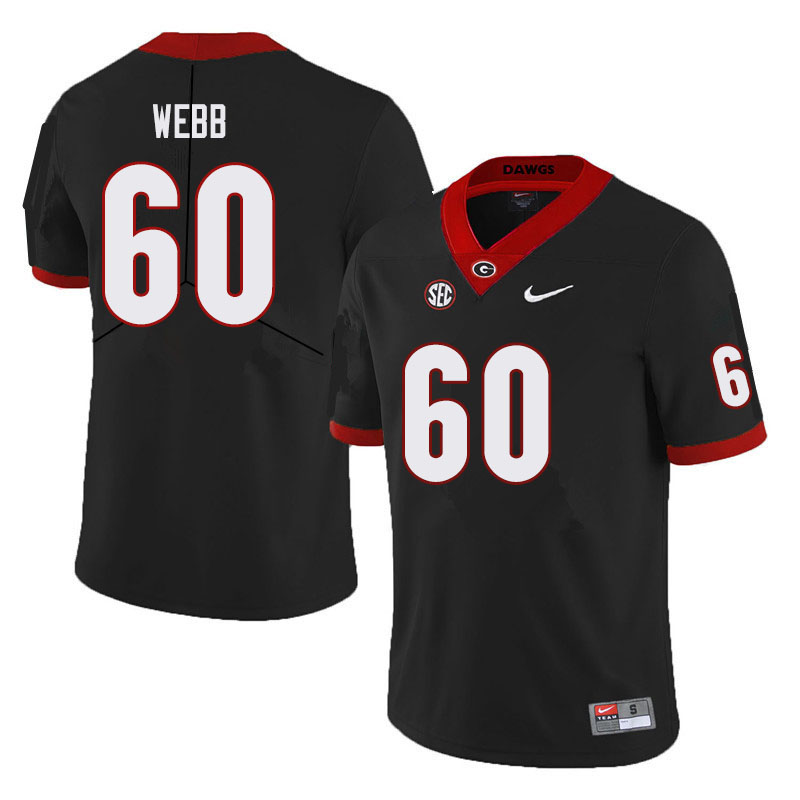 Mens #60 Clay Webb Georgia Bulldogs Stitched Nike Black College Football Game Jersey S-3XL 