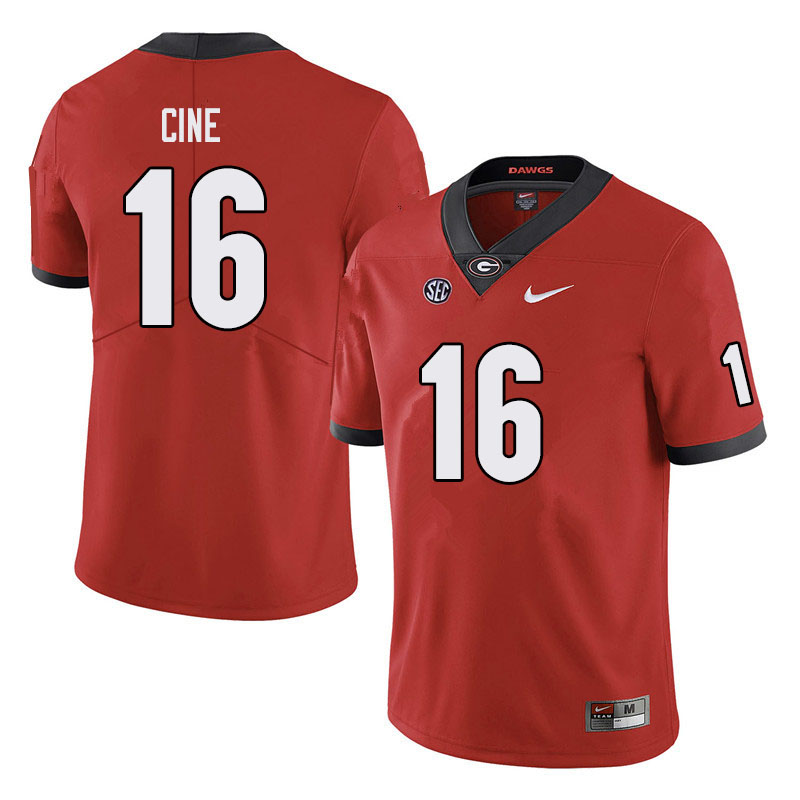 Mens #16 Lewis Cine Georgia Bulldogs Stitched Nike Team Color Red College Football Game Jersey S-3XL