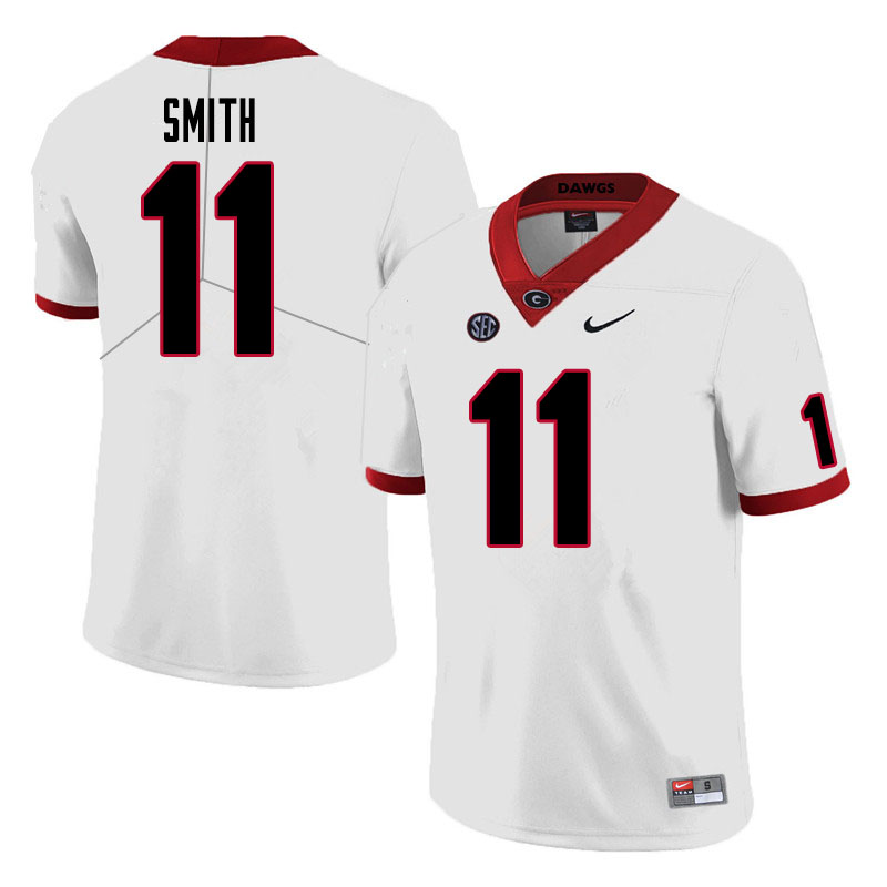 Mens #11 Arian Smith Georgia Bulldogs Stitched Nike White College Football Game Jersey S-3XL