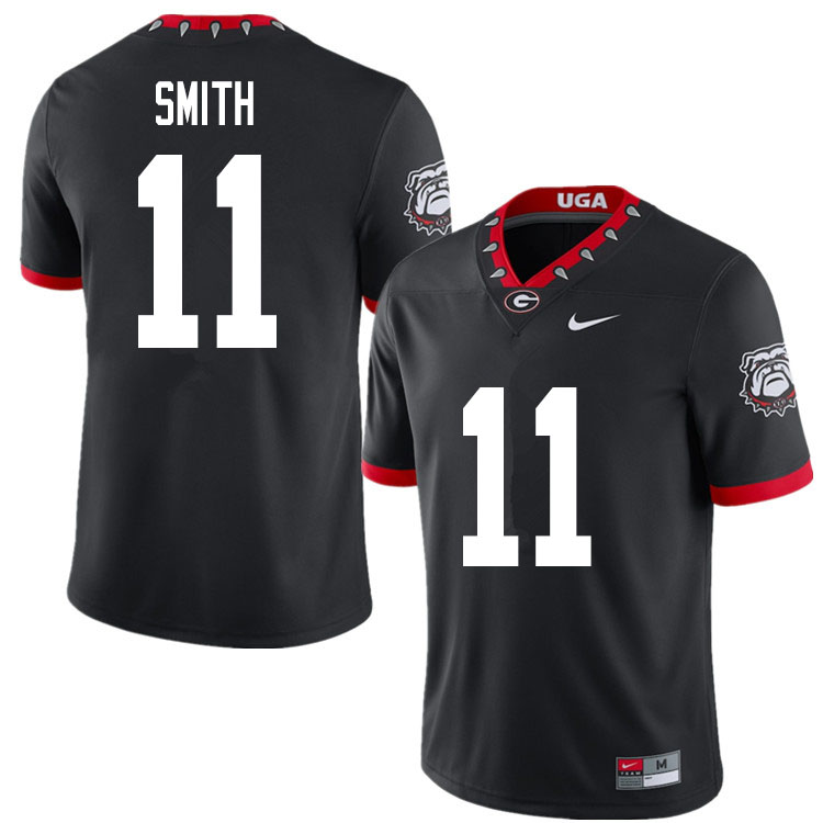 Mens #11 Arian Smith Georgia Bulldogs Stitched Nike Black Alternate Mascot 100th Anniversary College Football Game Jersey S-3XL