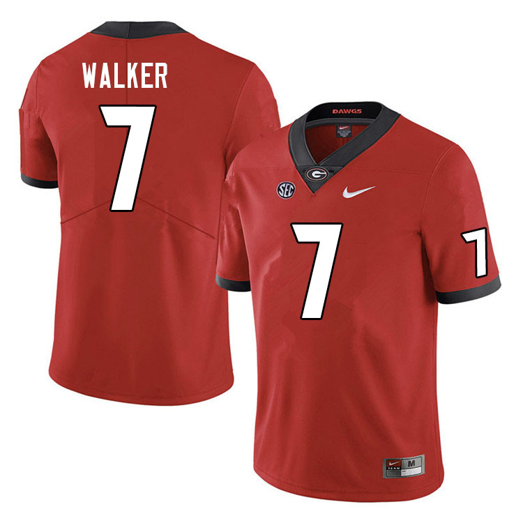 Mens #7 Quay Walker Georgia Bulldogs Stitched Nike Team Color Red College Football Game Jersey S-3XL