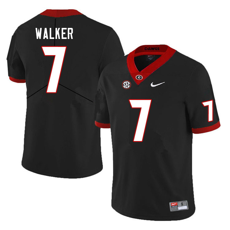 Mens #7 Quay Walker Georgia Bulldogs Stitched Nike Black College Football Game Jersey S-3XL 