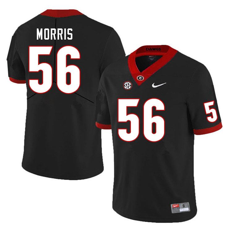Mens #56 Micah Morris Georgia Bulldogs Stitched Nike Black College Football Game Jersey S-3XL 