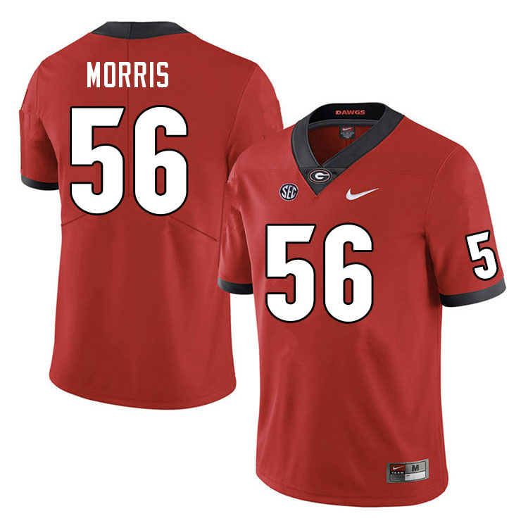 Mens #56 Micah Morris Georgia Bulldogs Stitched Nike Team Color Red College Football Game Jersey S-3XL
