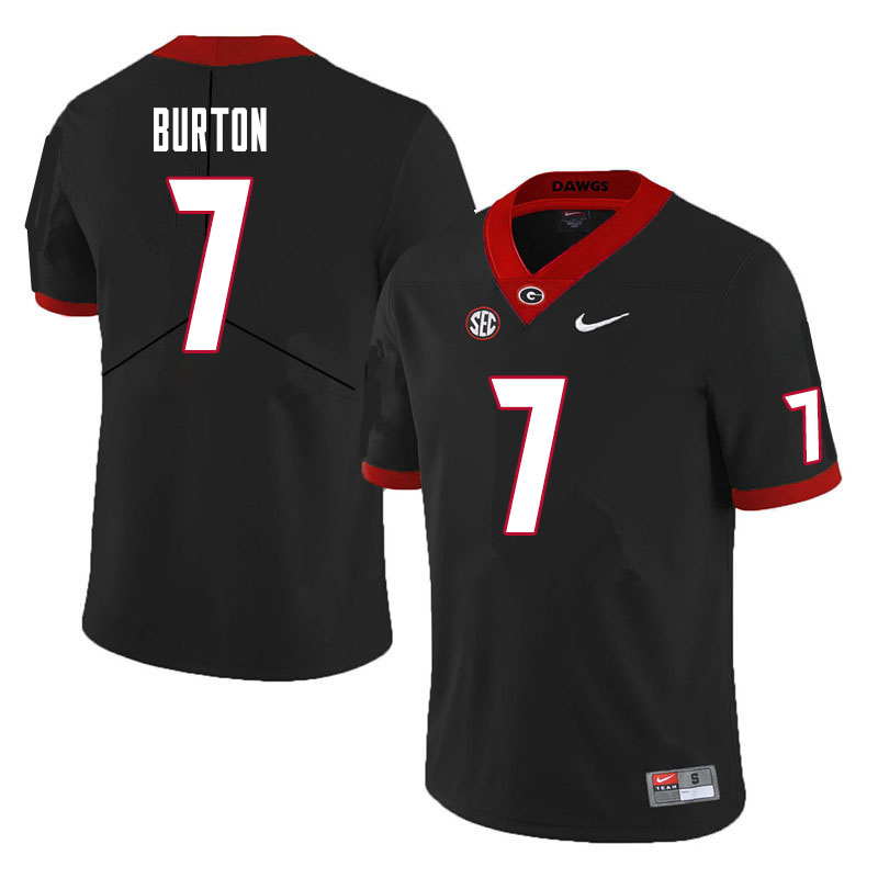 Mens #7 Jermaine Burton Georgia Bulldogs Stitched Nike Black College Football Game Jersey S-3XL 