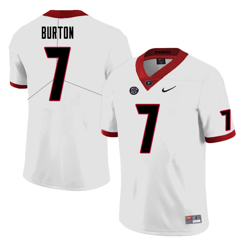 Mens #7 Jermaine Burton Georgia Bulldogs Stitched Nike White College Football Game Jersey S-3XL
