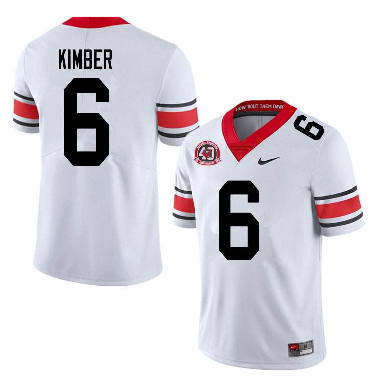 Mens #6 Jalen Kimber Georgia Bulldogs Stitched Nike White Alternate 40th anniversary College Football Game Jersey S-3XL