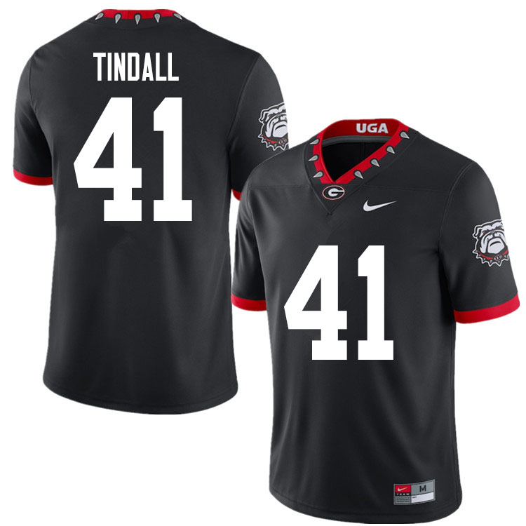 Mens #41 Channing Tindall Georgia Bulldogs Stitched Nike Black Alternate Mascot 100th Anniversary College Football Game Jersey S-3XL