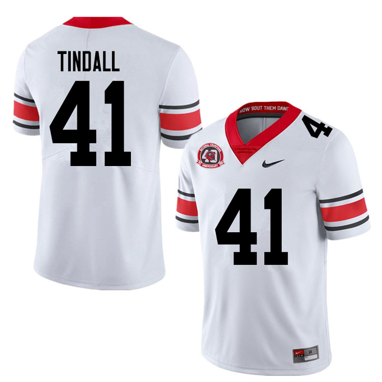 Mens #41 Channing Tindall Georgia Bulldogs Stitched Nike White Alternate 40th anniversary College Football Game Jersey S-3XL